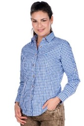 Orbis Trachtenbluse - BASIC - blau, rot